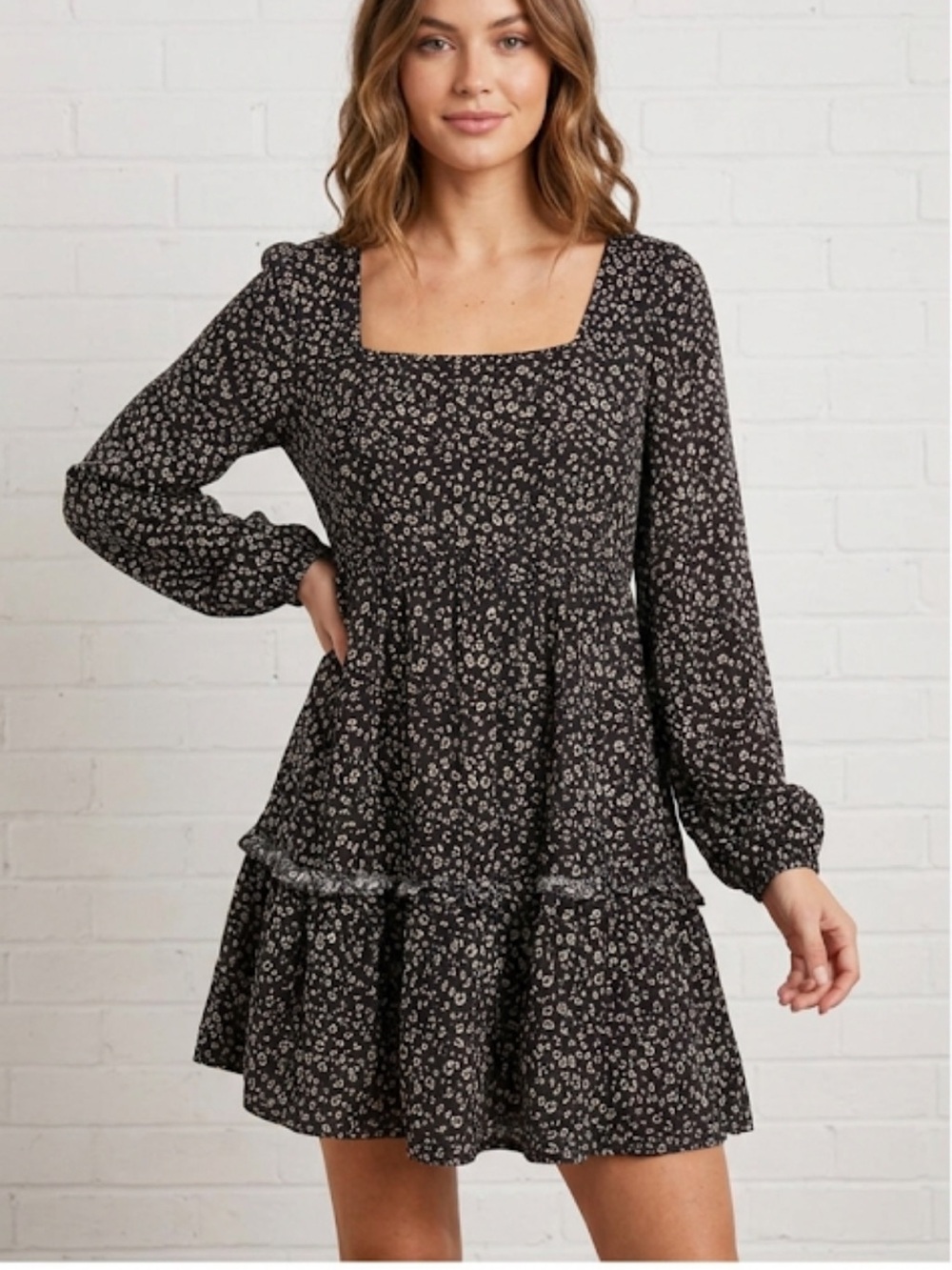 Altar’d State Cheetah Animal Print Tiered Dress Size M